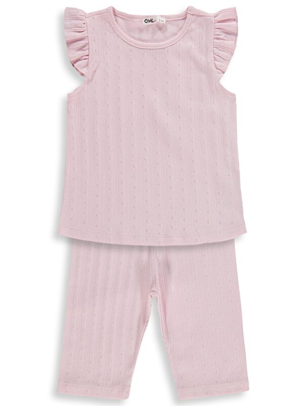 Civil Girls Kaprili 2-5 Yaş Pijama Takımı - Pembe