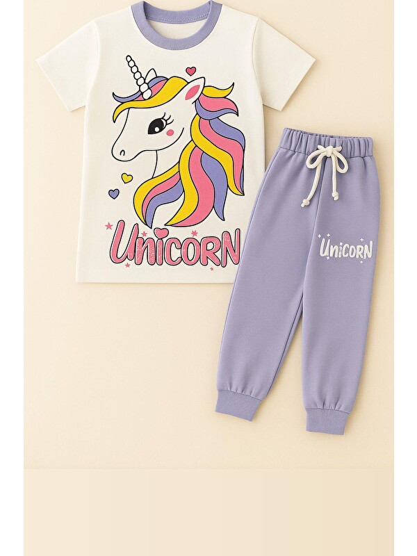 Katia And Bony Kız Çocuk Desenli Kısa Kollu Pijama Takımı