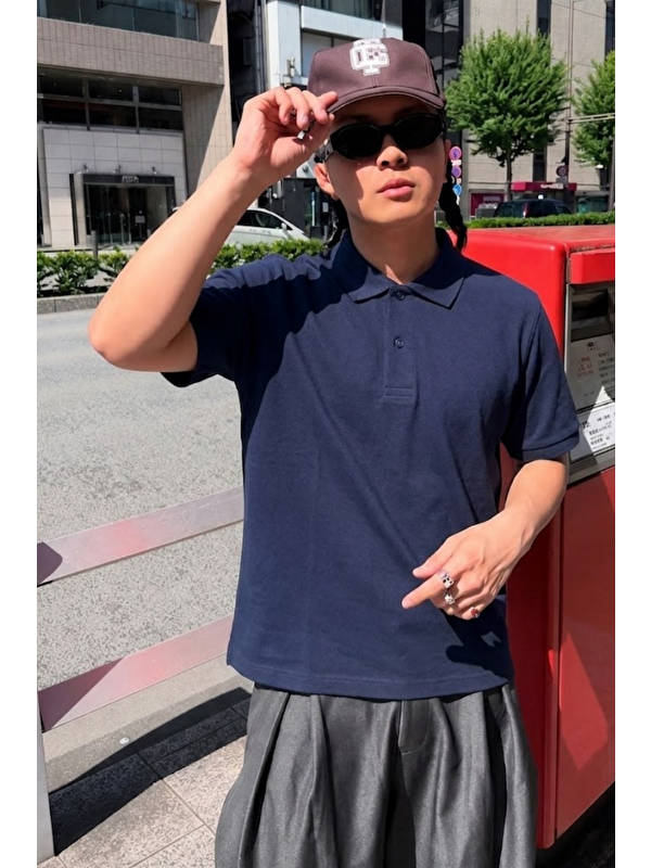 COMBINE Erkek Straight Fit Lacivert Polo Yaka Tişört