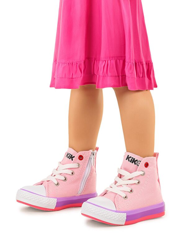 Tinna Bağcıklı Kız Bebek Boğazlı Keten Spor Ayakkabı - Görsel 3