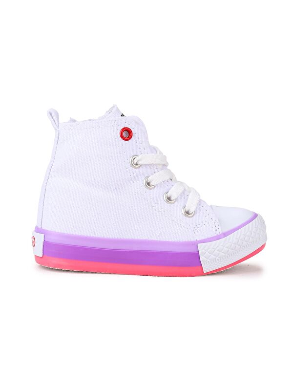 Tinna Bağcıklı Kız Bebek Boğazlı Keten Spor Ayakkabı - Görsel 4