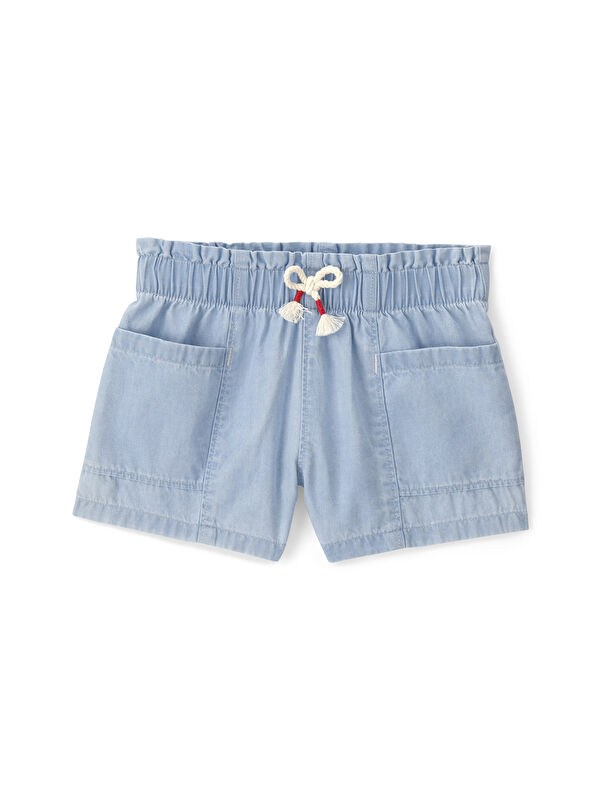 Carter's Küçük Kız Çocuk Denim Şort 2 Yaş-5 Yaş Mavi