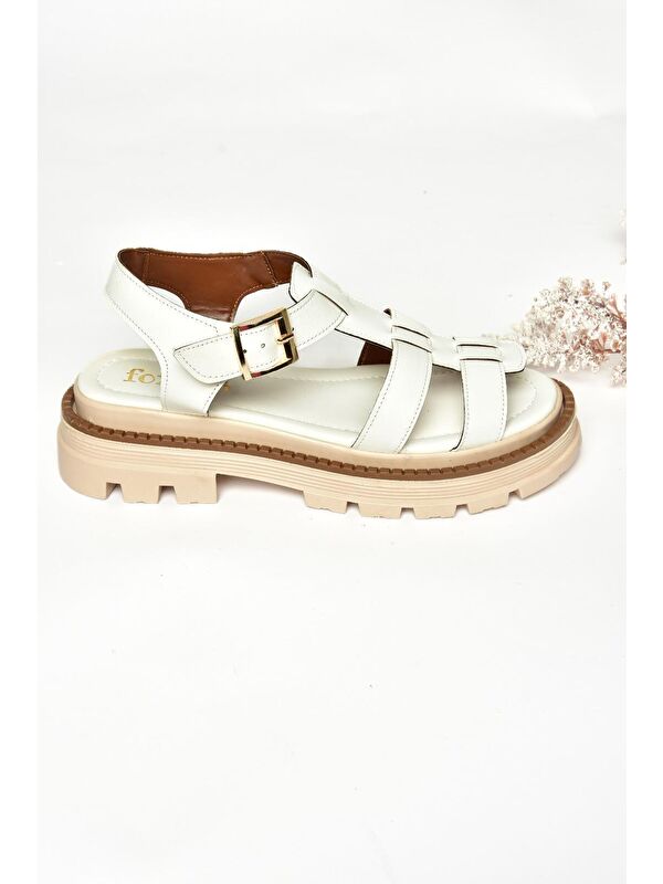 S4373020 Beyaz Kadın Sandalet - Görsel 3