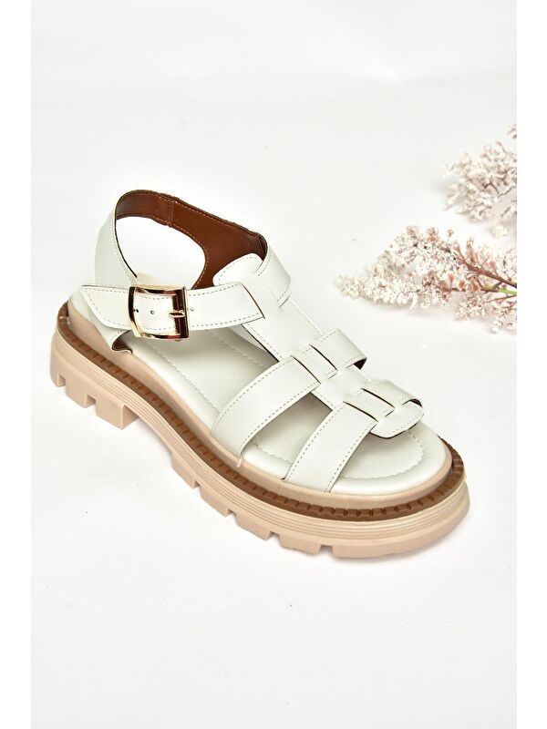 S4373020 Beyaz Kadın Sandalet - Görsel 4