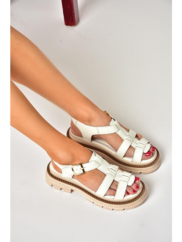 S4373020 Beyaz Kadın Sandalet - Görsel 8