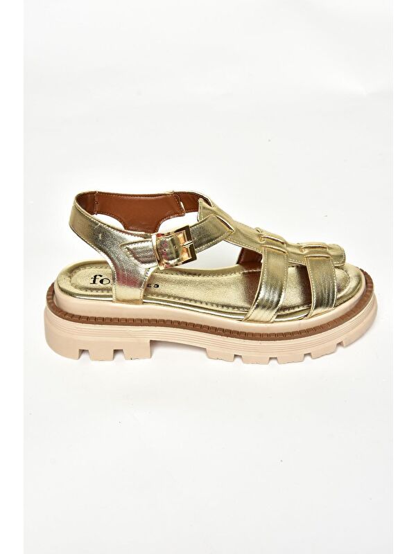 S4373020 Altın Kadın Sandalet - Görsel 6