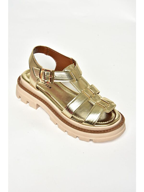 S4373020 Altın Kadın Sandalet - Görsel 7