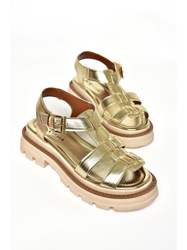 S4373020 Altın Kadın Sandalet - Görsel 8