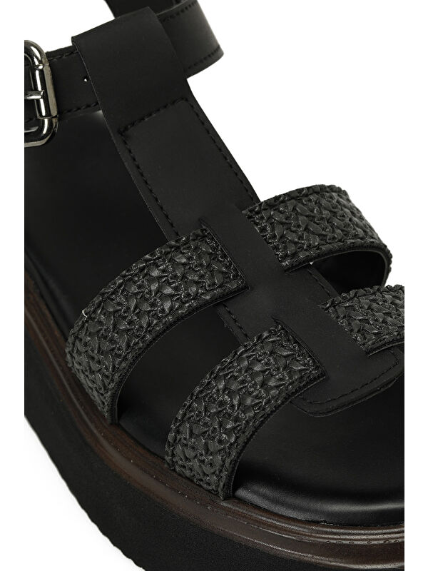 325064.Z 5FX Gri Kadın Dolgu Topuk Sandalet - Görsel 8