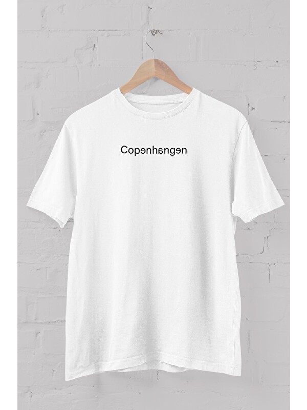Blah. Copenhagen Baskılı Bisiklet Yaka Erkek Tişört