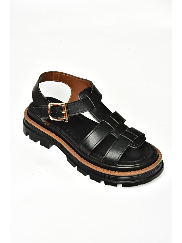 Fox Shoes S4373020 Siyah Kadın Sandalet