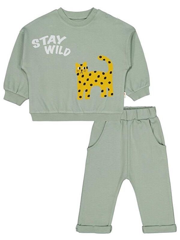 Civil Baby Stay Wild Baskılı 6-18 Ay Takım - Yeşil 6-9 Ay