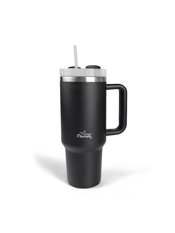Any Morning Vaha 1200 ml Üç Kademe Çevirmeli Kapaklı Çift Katman Çelik Termos Mug Siyah SI2440217
