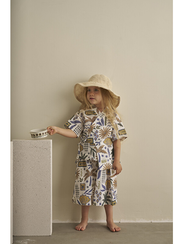 Oh La La Koala For Little Ones Pamuk Flow Müslin Kimono Bermuda İkili Takım