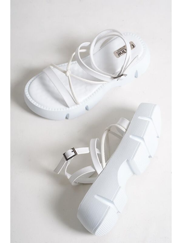 Amy Kalın Tabanlı Bilekten Bantlı Konfor Tabanlı Kadın Sandalet - Görsel 3