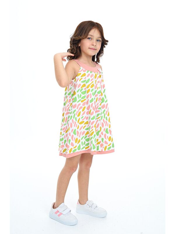 Toontoykids Kız Çocuk Baskılı Elbise