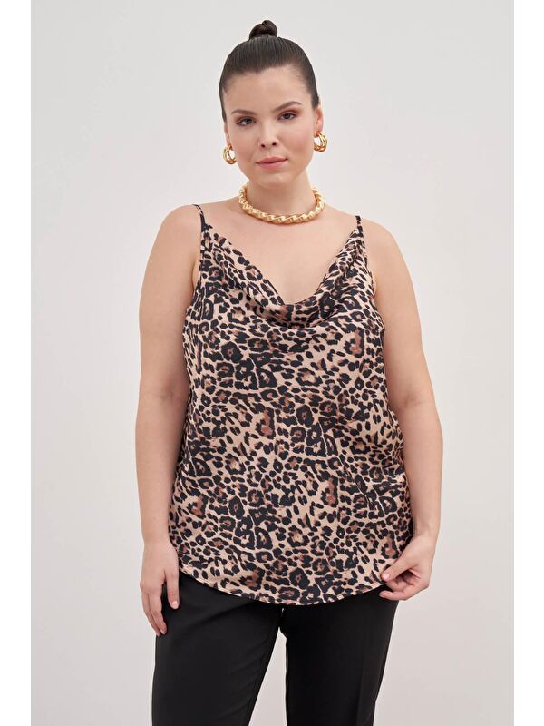 Mylinemoda Saten Degaje Yaka İp Askılı Bluz