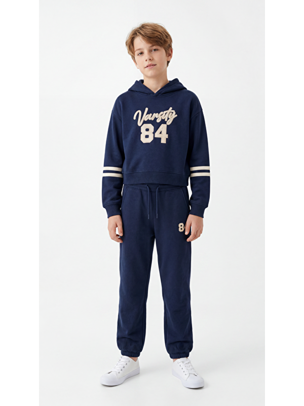 Mışıl Kids Varsity 84 Aplike Nakışlı Alt Üst Erkek Çocuk Eşofman Takımı