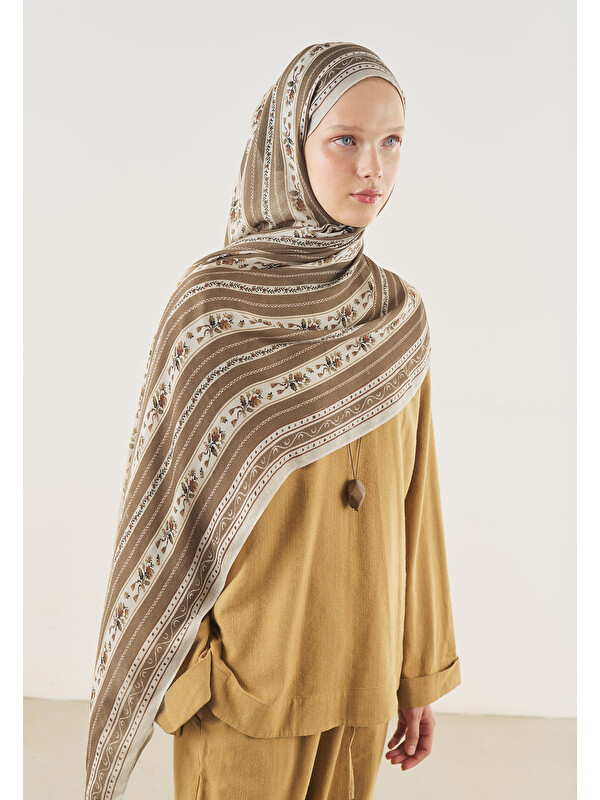 Fresh Scarfs Vizon Floral Lines Desen Soft Viskon Şal