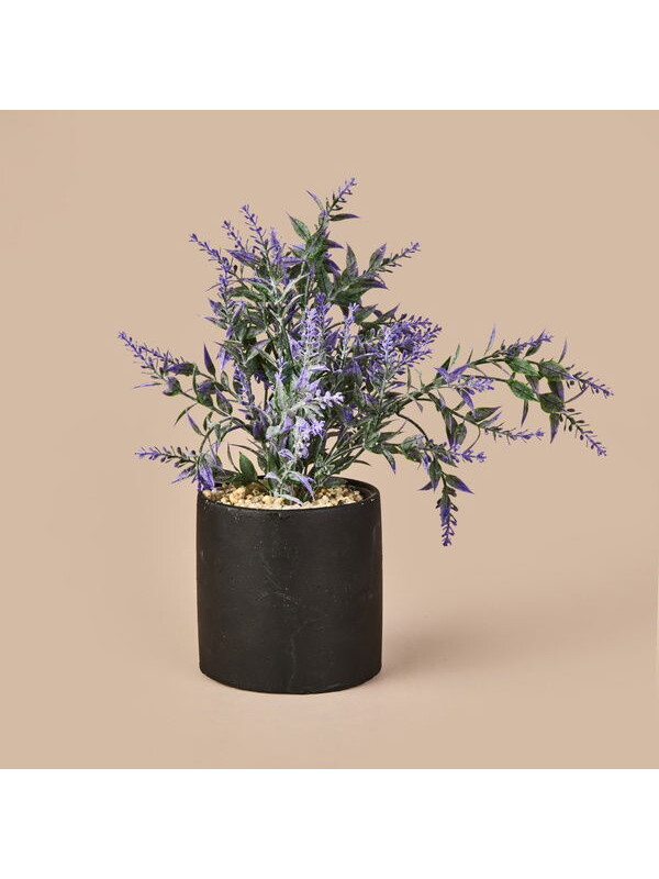 Objevi Lavanta Saksılı Yapay Çiçek - Mor - 29 cm