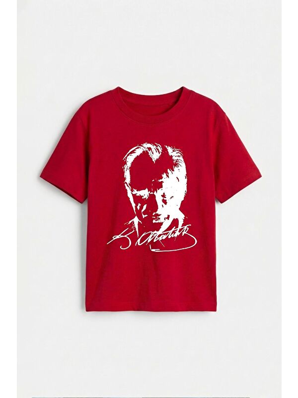 ZUZUNGA Atatürk Baskılı Kırmızı Renk T-Shirt