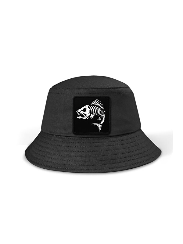 BlackBörk Balık Logolu Bucket Siyah Şapka