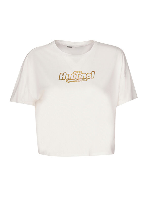Hummel Sahara Kadın Ekru Yuvarlak Yaka Tişört