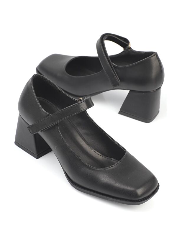 Küt Burunlu Kadın Topuklu Ayakkabı - Görsel 2