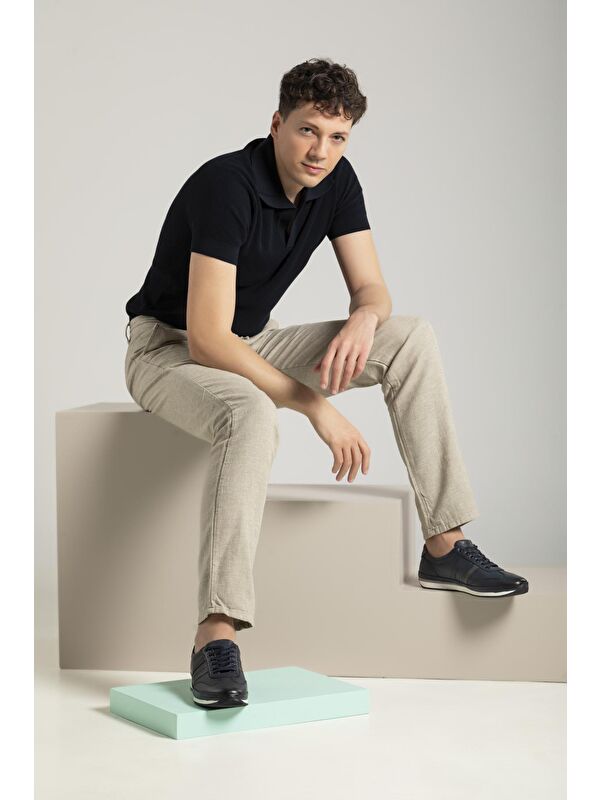 Erkek Hakiki Deri Sneaker 1511002Z060 Lacivert - Görsel 3