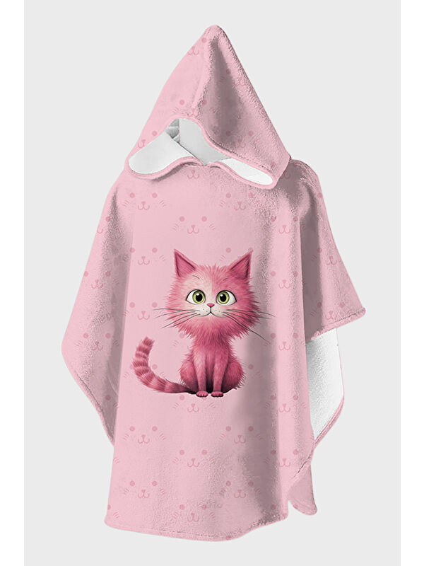 Slipstop Kiki Baskılı Pamuklu Kapüşonlu Havlu Panço SP2612000004