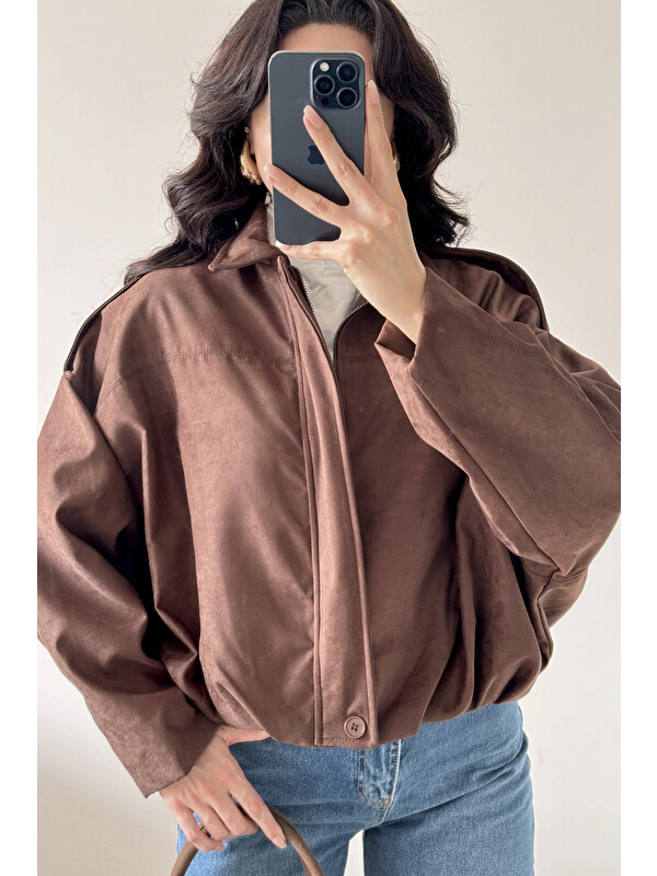 eka Kadın Kahve Süet Mont 0999-8504