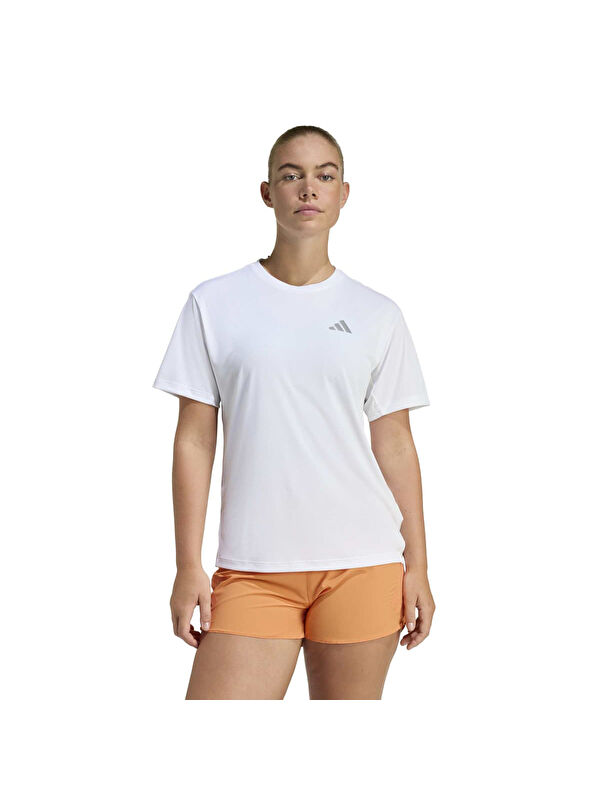 Adidas Running Essentials Kadın Beyaz Yuvarlak Yaka Tişört