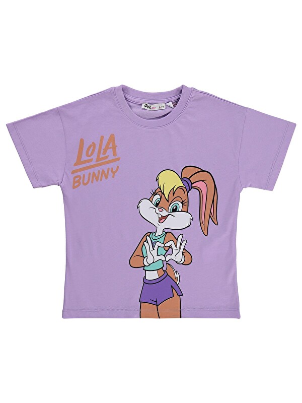 Bugs Bunny - LOONEY TUNES Lola Bunny 6-9 Yaş Tişört - Lila