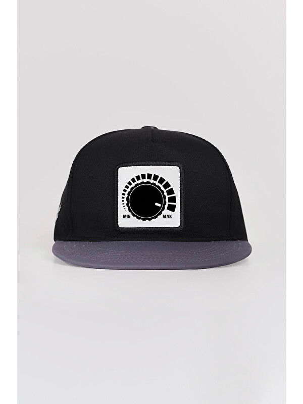 BlackBörk DM Logolu Gri-Siyah Hip Hop Şapka