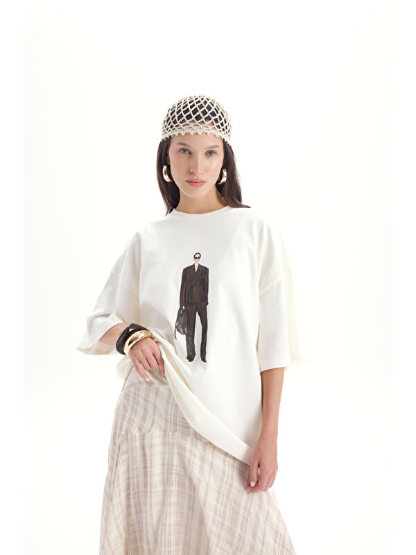 Mai Collection Vita Oversize Beyaz T-Shirt