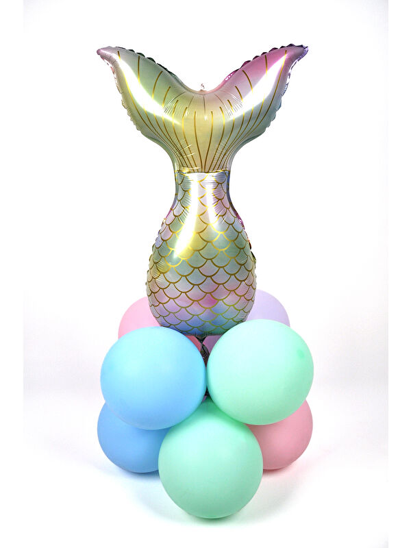 Le Mabelle Çok Renkli Deniz Kızı Kuyruğu Balon Set