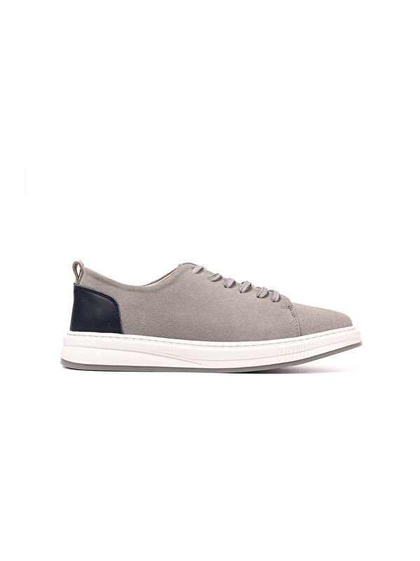 John May Erkek Sneaker OG-415 Gri Süet-Laci Deri