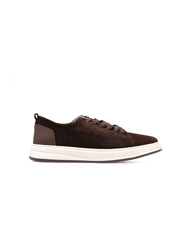 John May Erkek Sneaker OG-415 Kahve Süet-Kahve Deri