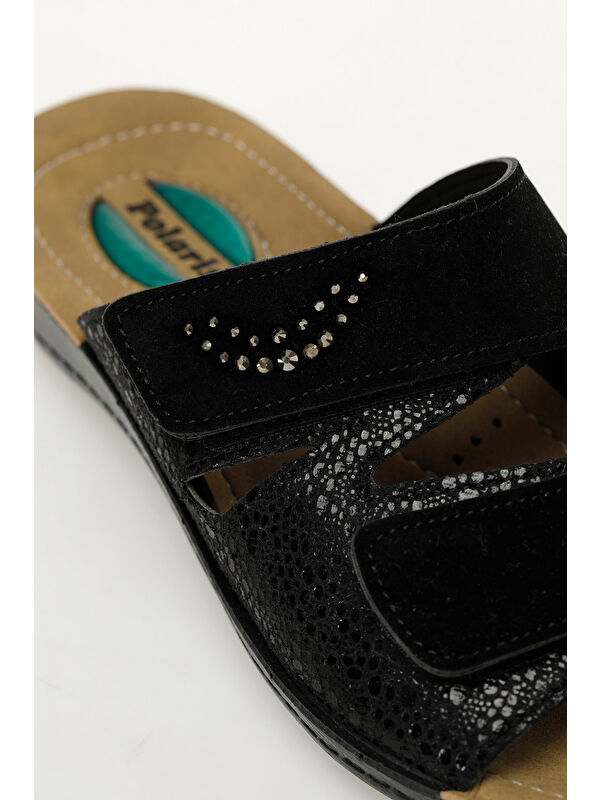 609002.Z5PR Siyah Kadın Ev Terliği - Görsel 8