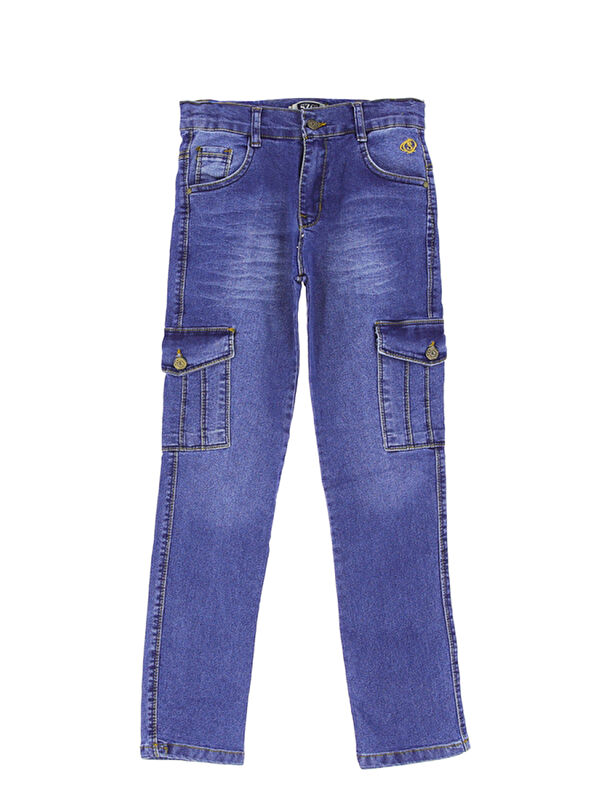 Modanino Erkek Çocuk Elastanlı Kargo Cepli Esnek Belli Jean Pantolon 13-17 Yaş 12366