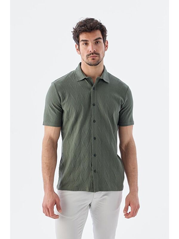JAKAMEN Haki Slim Fit Gömlek