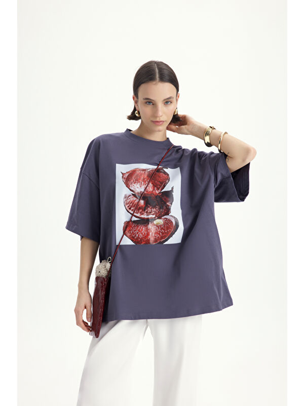 Mai Collection Pomelo Oversize Füme T-Shirt