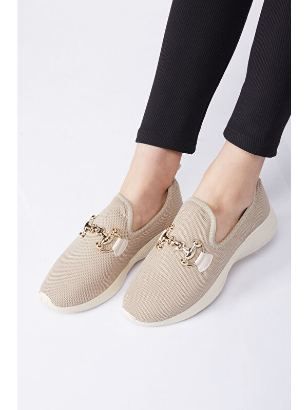 Kadın Vizon Tokalı File Spor Ayakkabı - 27093 - Görsel 4