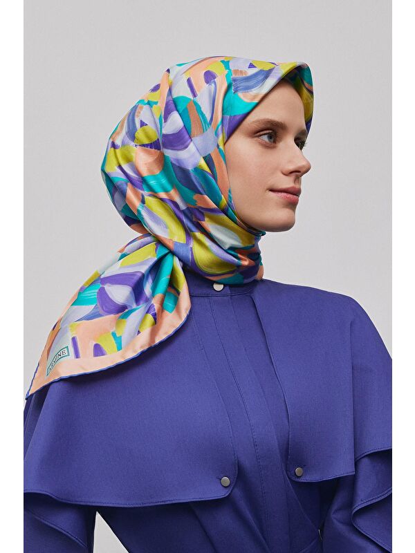 ARMİNE Soyut Desenli Saf İpek Twill Eşarp 9329 05