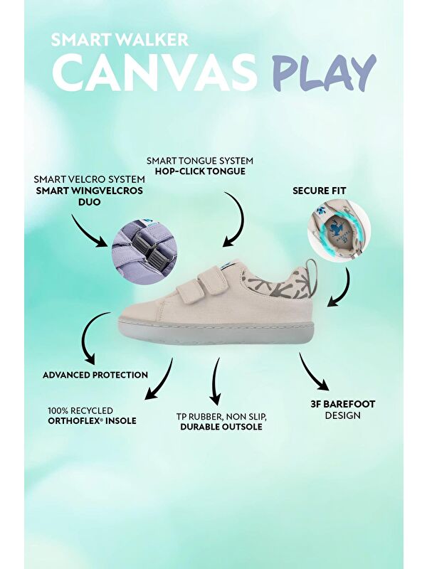 Smart Walker Canvas Play Beyaz Barefoot Çocuk Ayakkabı - Görsel 10