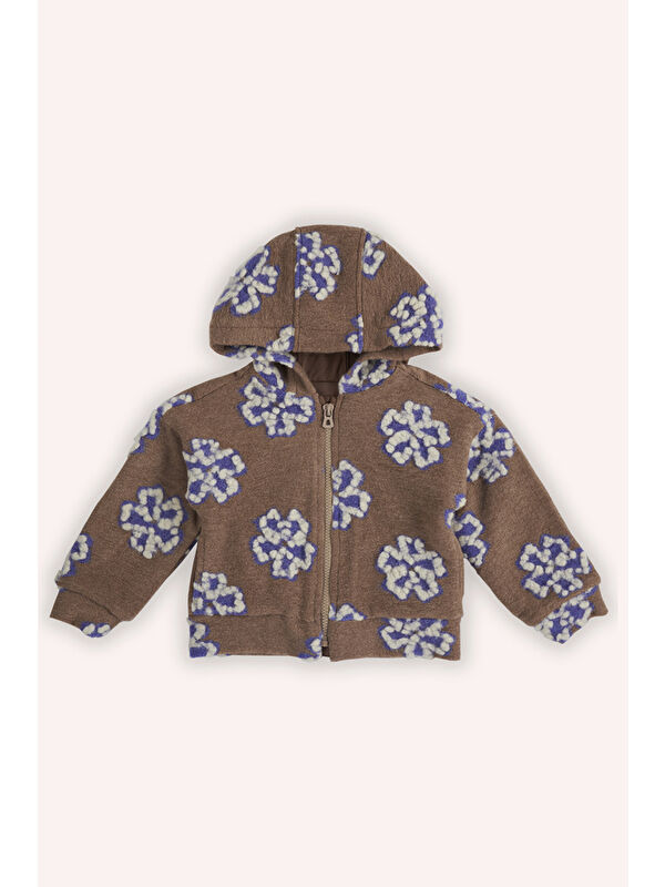 Panço Kız Bebek Fermuarlı Camel Ceket