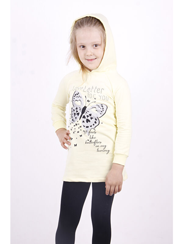 Toontoykids Kız Çocuk Love You Kelebek Baskılı Elbise
