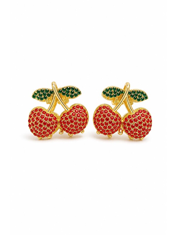 New Obsessions Taşlı Kiraz Mandal Toka 2 Adet 3 cm