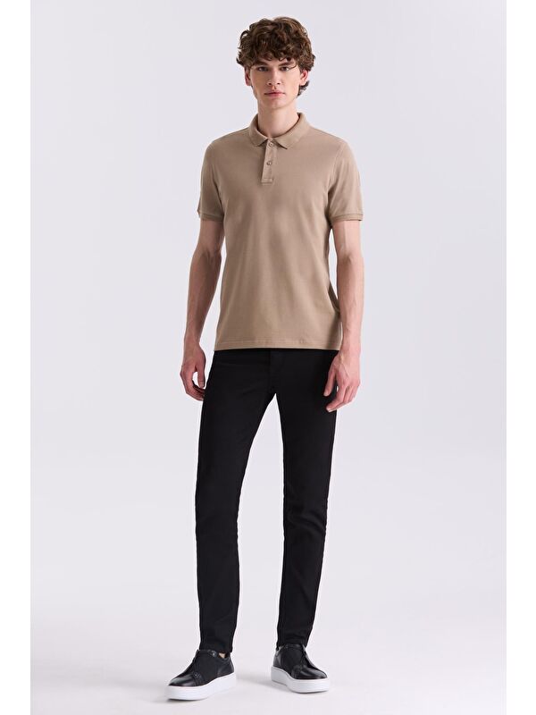 JAKAMEN Bej Slim Fit Polo Yaka T-Shirt