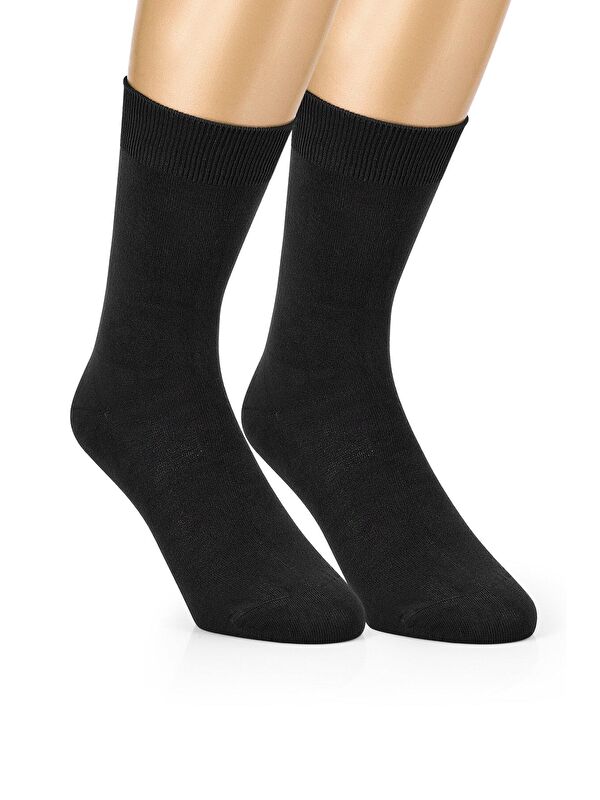 Ozzy Socks 12 Çift Bambu Dikişsiz Erkek Soket Çorap Siyah